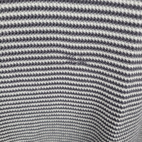 Rag & Bone Grey White Harvey Striped Cotton-Blend Johnny Polo Shirt Large L - Picture 5 of 16